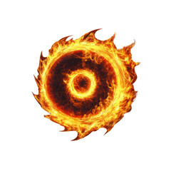 Poster - Fiery Ring of Fire Abstract Burning Circle Design