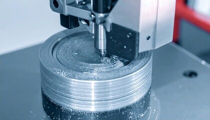 Aufkleber - Machine working on metal parts.