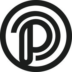 Poster - Abstract minimalist logo design featuring the letter p inside a circle
