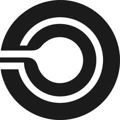 Poster - Abstract letter o in a circle design with minimalist style logo