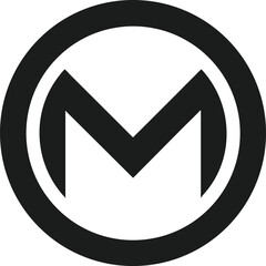 Poster - Minimalist logo design featuring abstract letter m within a circular frame
