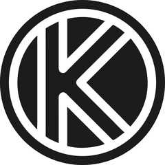 Poster - Abstract k letter logo design inside a circle shape for branding and modern identity