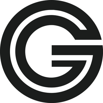 Abstract minimalist logo design featuring letter g within a circular shape