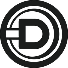 Aufkleber - Minimalist abstract logo design featuring letter d within a circular frame