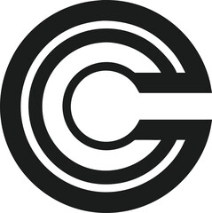 Poster - Abstract letter c logo design within a circle modern minimalist symbol