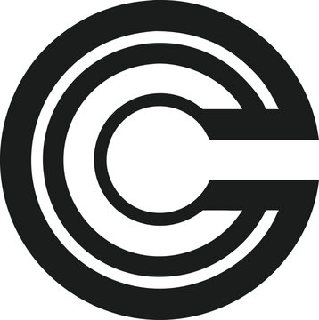 Abstract letter c logo design within a circle modern minimalist symbol