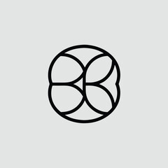 Poster - Abstract logo design with geometric lines forming letter b for branding