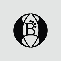 Poster - Abstract letter b logo design in a circle shape with transparency