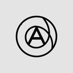 Poster - Abstract logo design featuring letter a within a circle