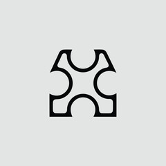 Poster - Abstract black geometric logo symbol on a transparent background