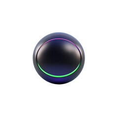Aufkleber - Futuristic Orb with Neon Light Ring Abstract 3D Render