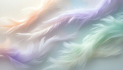 Wall Mural - pastel feathers: a dreamy softness