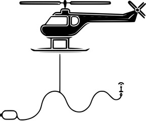 Fototapete - Aerial delivery with hovering transport