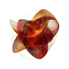 Poster - Abstract Red and Gold Intertwined Energy Orb