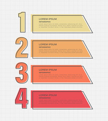 Poster - Infographics banner template with four steps or options. Colorful simple infographic design
