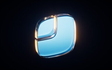 Poster - Abstract blue glass geometry cubes, 3d rendering.