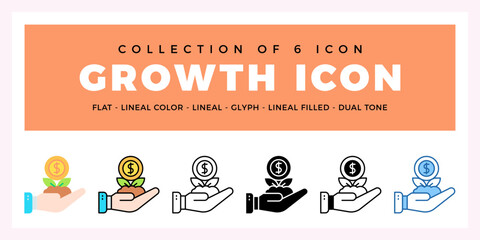 Poster - Pack of 6 Vector growth icon
