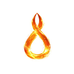 Poster - Fiery Infinity Symbol Abstract Design Element of Intertwined Flames