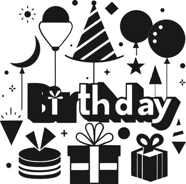 Happy birthday, Happy birthday typography design,