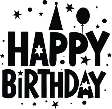 Happy birthday, Happy birthday typography design,