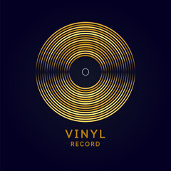 Poster - Poster of the Vinyl record. Vector illustration music on dark background.