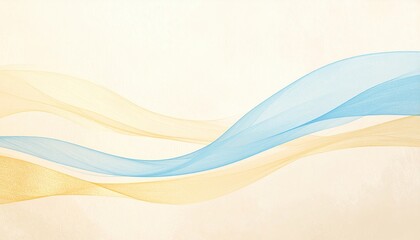 Poster - Flowing waves of soft blue and yellow abstract art creative space digital artwork tranquil environment artistic perspective