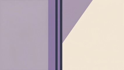 Poster - Abstract Minimalist Geometric Design with Muted Purple and Cream Color Blocks