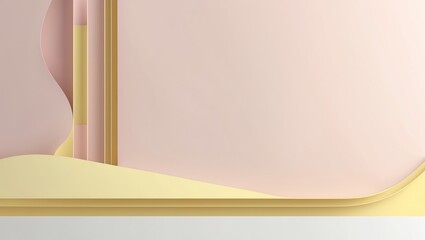 Poster - Abstract Geometric Pastel Background with Wavy Shapes for Product Display