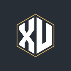 Poster - Modern Luxury Letter Monogram Logo with Polygon Frame Design

