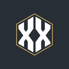 Poster - Modern Luxury Letter Monogram Logo with Polygon Frame Design
