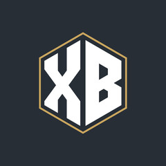Poster - Modern Luxury Letter Monogram Logo with Polygon Frame Design
