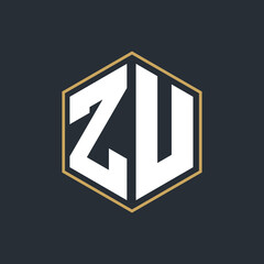 Poster - Modern Luxury Letter Monogram Logo with Polygon Frame Design
