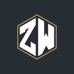 Poster - Modern Luxury Letter Monogram Logo with Polygon Frame Design
