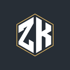 Poster - Modern Luxury Letter Monogram Logo with Polygon Frame Design

