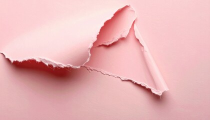 Poster - Tearing pink paper close-up abstract art studio setting minimalist viewpoint
