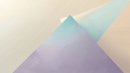 Poster - Abstract Pastel Paper Arrangement with Geometric Shapes and Soft Lighting