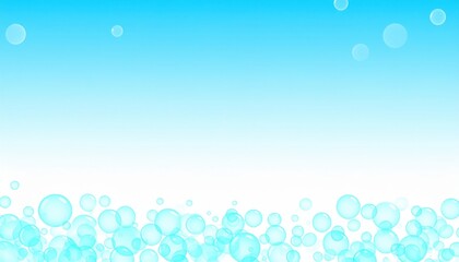 Poster - Bubbles floating in blue sky abstract background digital art calm environment aerial view tranquil concept