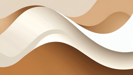 Poster - Abstract Brown and Cream Wavy Background Graphic with Smooth Texture