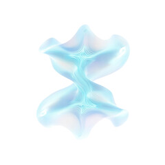 Poster - Abstract Light Blue Wave Form, 3D Render of Flowing Liquid