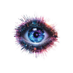 Aufkleber - Cosmic Eye Digital Vision and Data Stream Abstract
