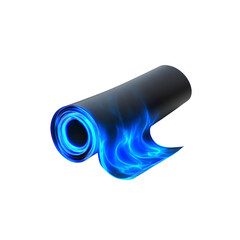 Poster - Abstract Blue Flame Energy Roll