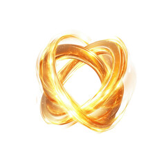Poster - Abstract Golden Intertwined Rings of Light and Energy