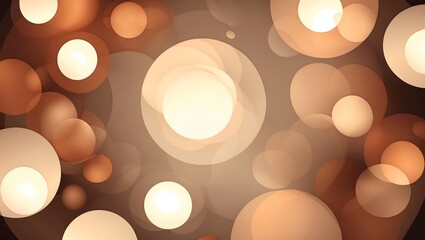 Poster - Abstract Light Circles Background in Muted Browns and Beige Tones
