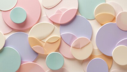 Aufkleber - Abstract Pastel Circles Background with Modern Design and Soft Colors