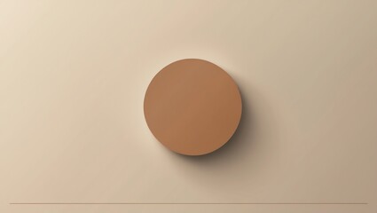 Poster - Abstract Brown Circle on Beige Background with Soft Shadow Effect