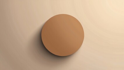 Poster - Minimalist Brown Circle on Beige Background for Product Showcase or Design