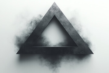 Aufkleber - A striking abstract triangle shape surrounded by a cloud of smoke, representing creativity and modern design aesthetics.