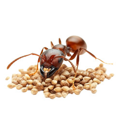 Aufkleber - Ants are fascinating insects known for their teamwork and industrious nature, depicted here with seeds. This close up showcases their intricate features and behavior