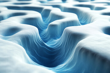 Poster - An abstract close-up of stunning blue waves creating mesmerizing patterns and textures in a serene natural environment.