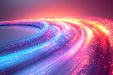 Poster - Vibrant light trails create a dynamic and futuristic atmosphere, perfect for illustrating speed and technology.